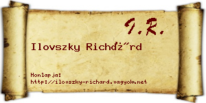 Ilovszky Richárd névjegykártya