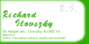 richard ilovszky business card